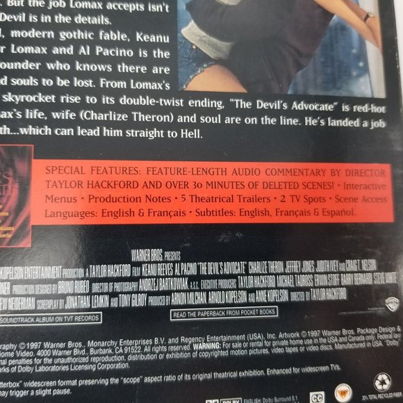 Al Pacino Movie 3 DVD Box Set Collection Devils Advocate Dog Day Afternoon Heat - Picture 5 of 11